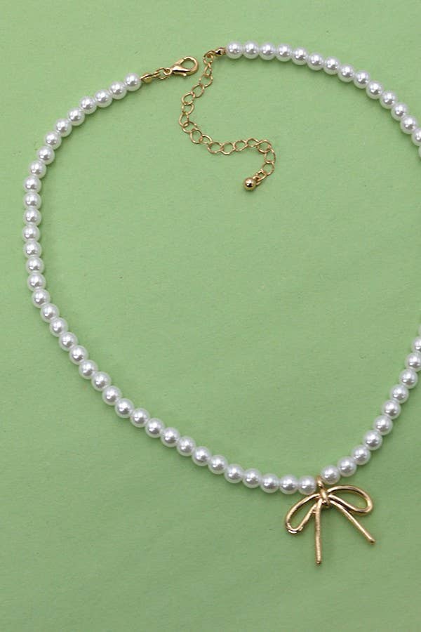 PEARL BOW NECKLACE