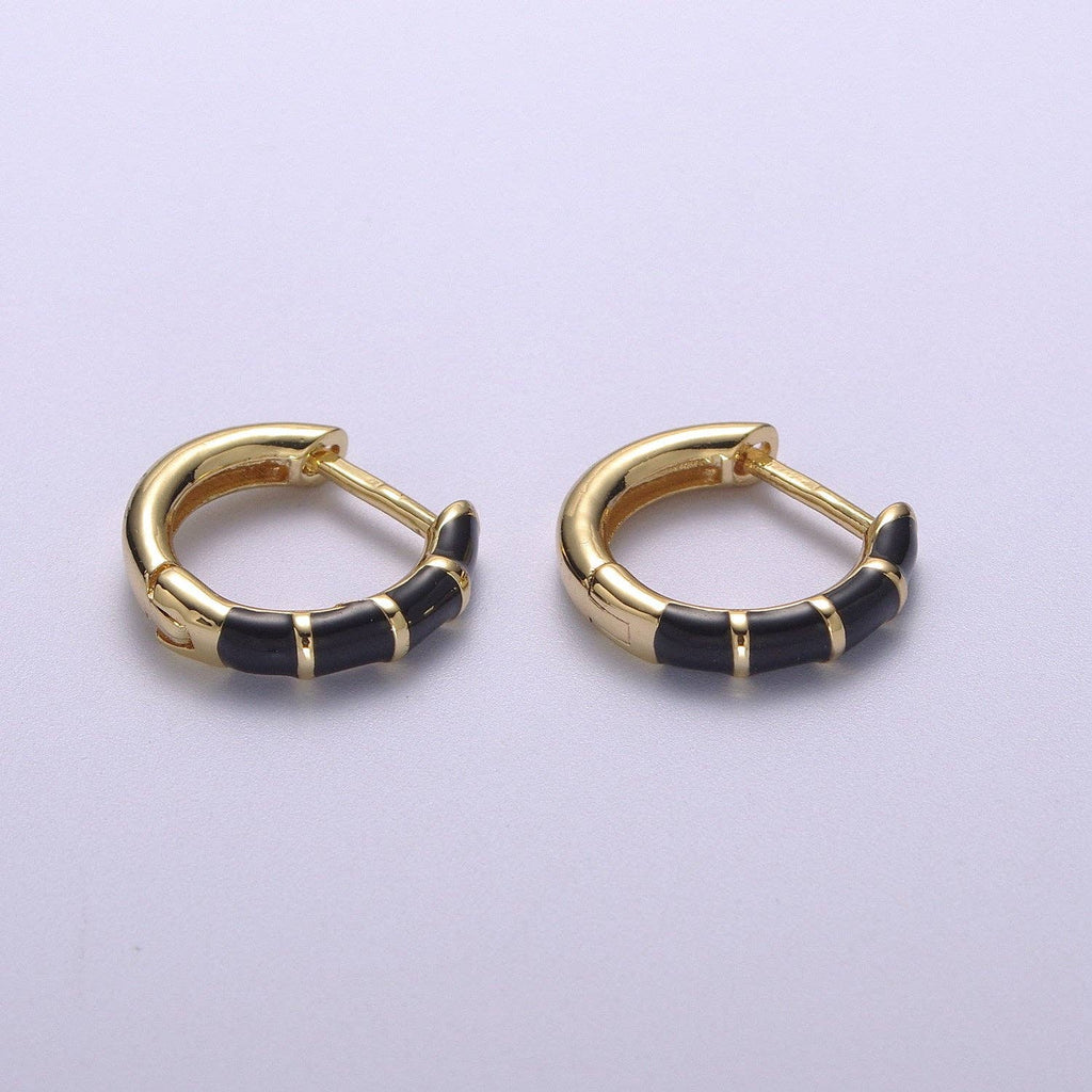 15mm Colorful Enamel Pastel Huggie Earring T164~T174