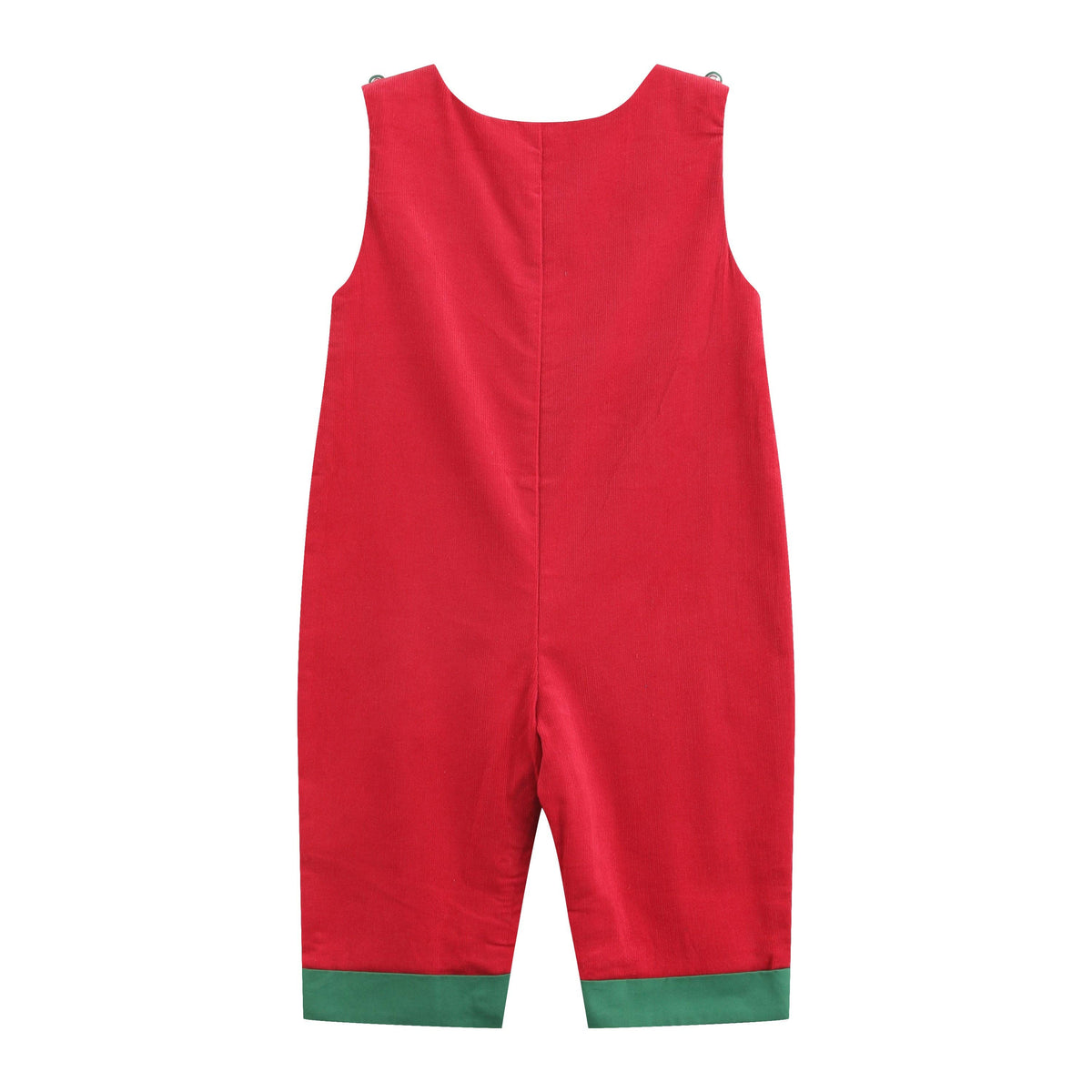 Red Corduroy Christmas Smocked Longalls