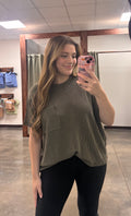 Corded Rib  Short Sleeve Front Pocket Top - Zenana