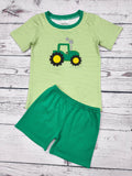 Baby Boy Tractor Farm Shorts Set