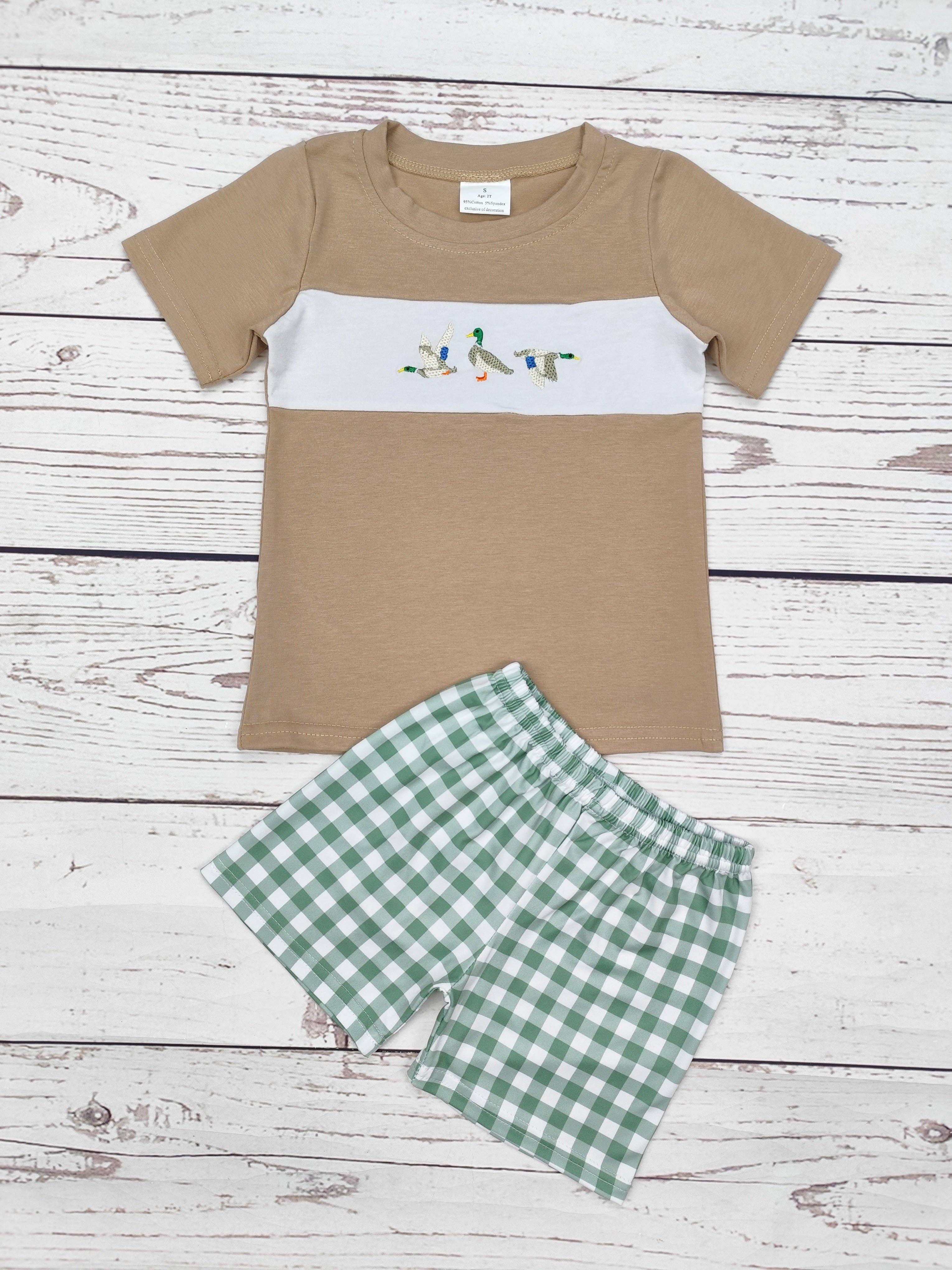 Boys Duck Checkered Summer Set
