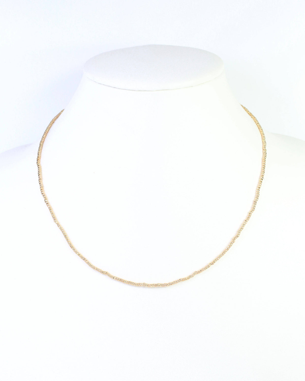 Mattie Dainty Beaded Necklace Gold