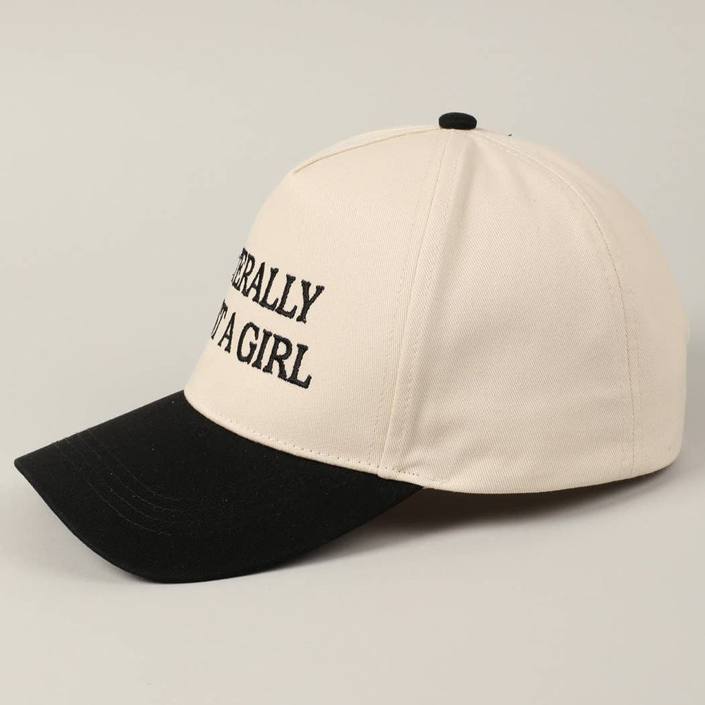 Literally Just A Girl Embroidery Two Tone Trucker Hat