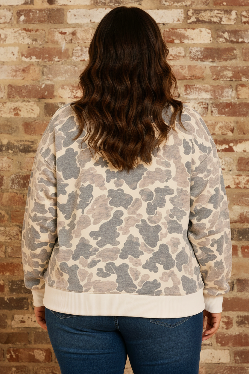 The Willow Camo Pullover (Plus Size)
