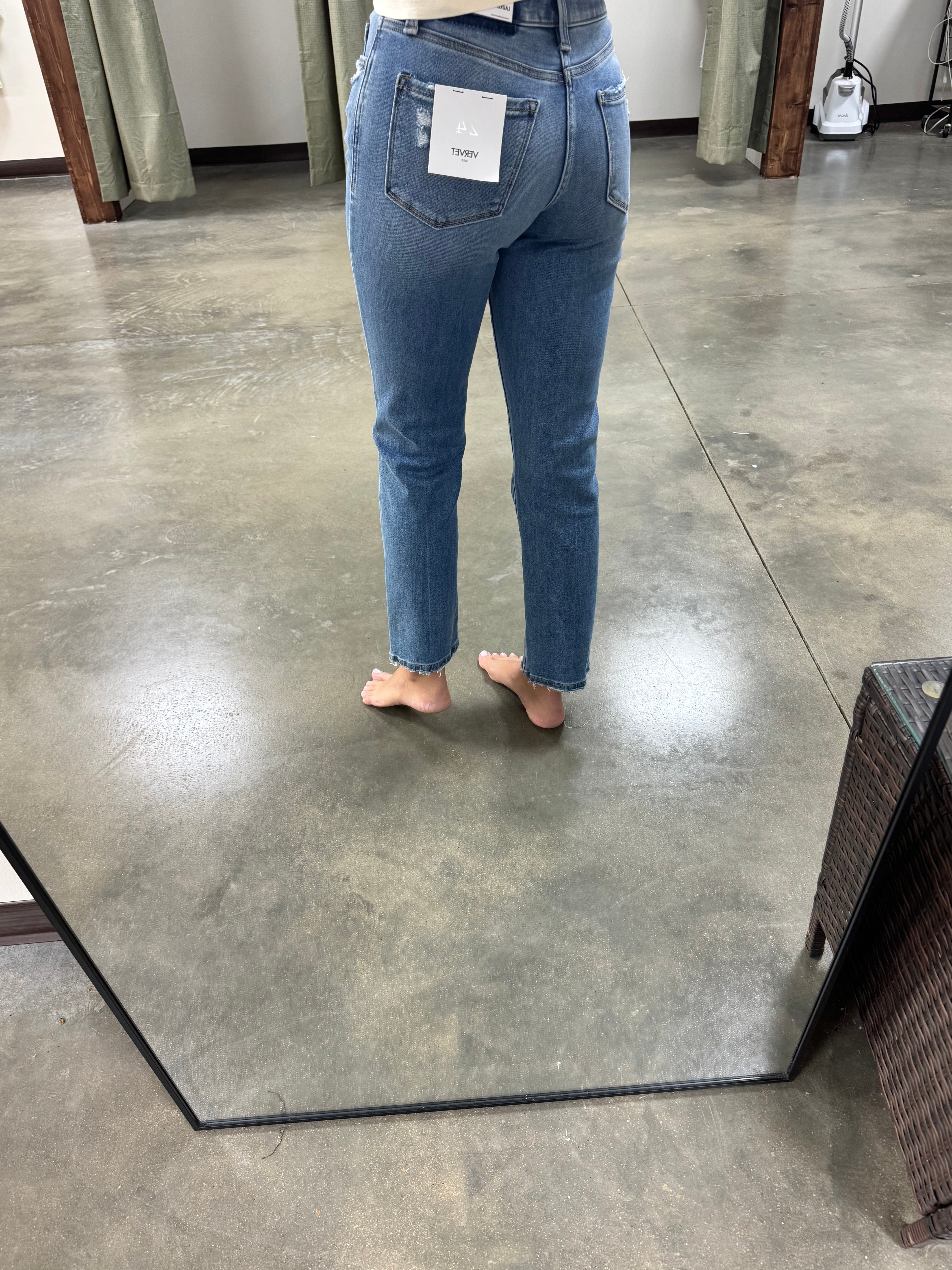 High Rise Tapered Straight Jeans