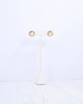 Adrianna Hammered Pearl Stud Earring Gold