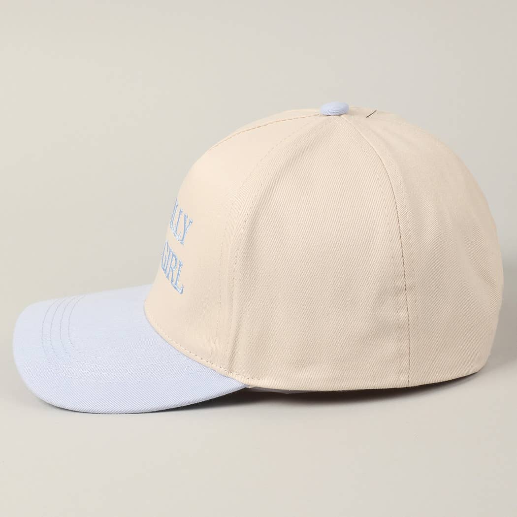 Literally Just A Girl Embroidery Two Tone Trucker Hat