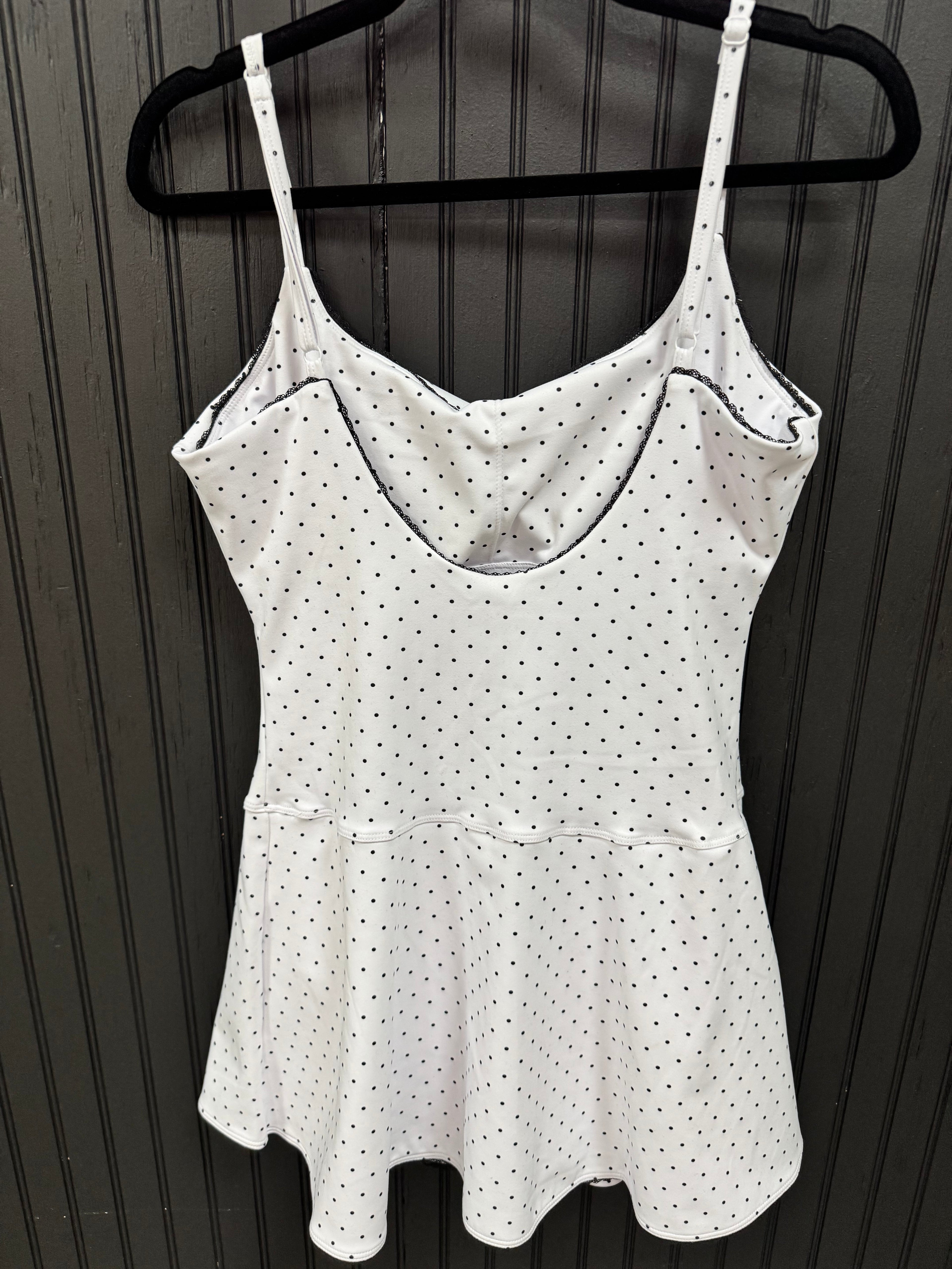 White Polka Dot Fitness Outfit