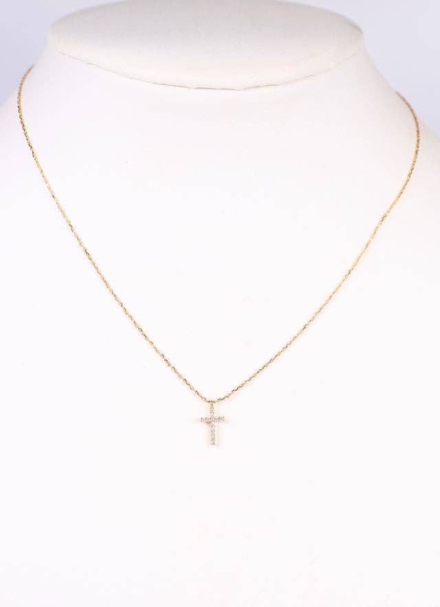 Nouwen CZ Cross Necklace GOLD