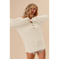 BUTTONED SWEATER KNIT TOP