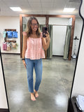 Pink Eyelet Flutter Sleeve Top