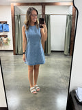 Round Neck Sleeveless Denim Dress