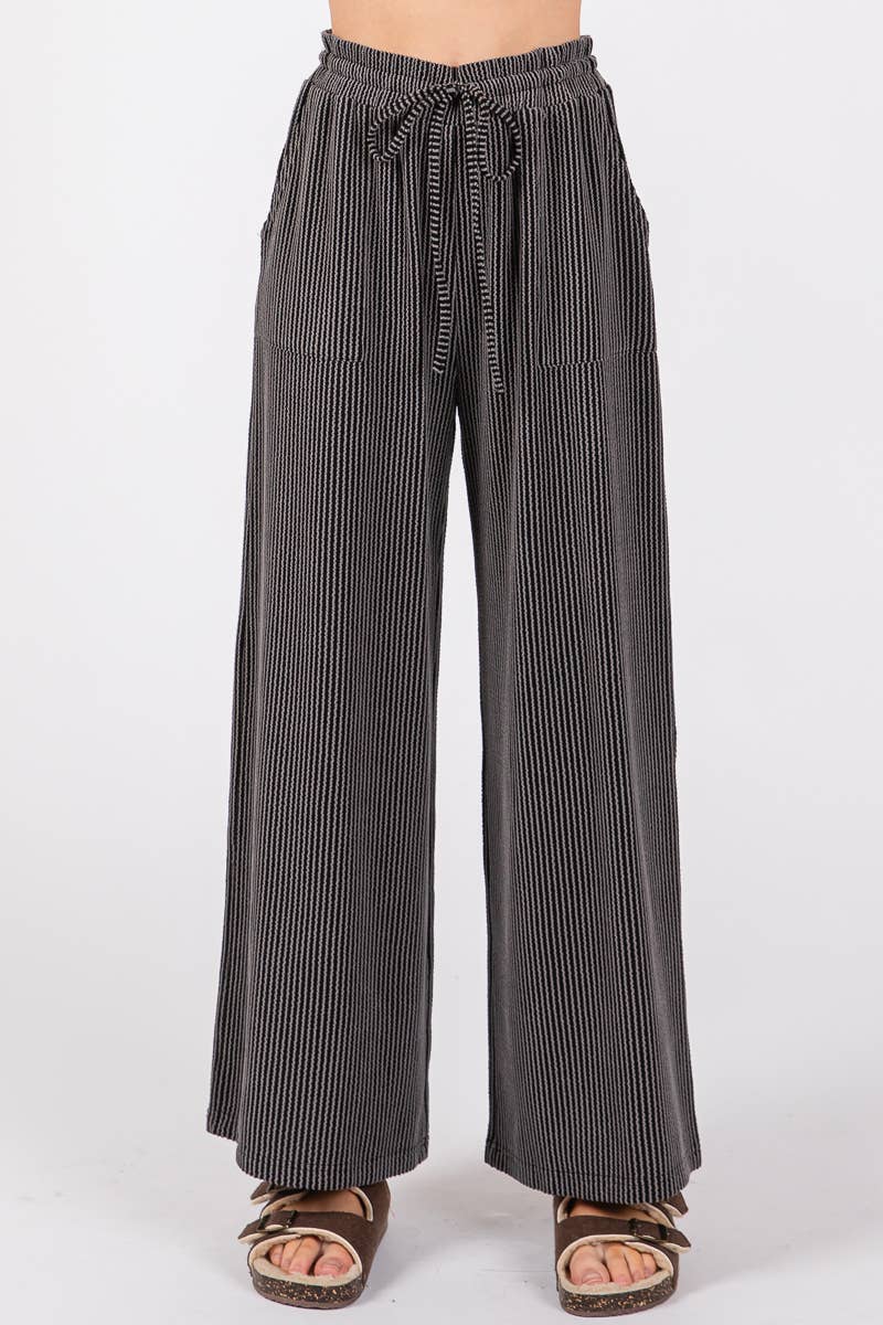 Striped Rib Knit Lounge Set