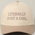 Literally Just A Girl Embroidery Two Tone Trucker Hat