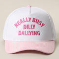 REALLY BUSY DILLY DALLYING Embroidered Seersucker Brim Hat