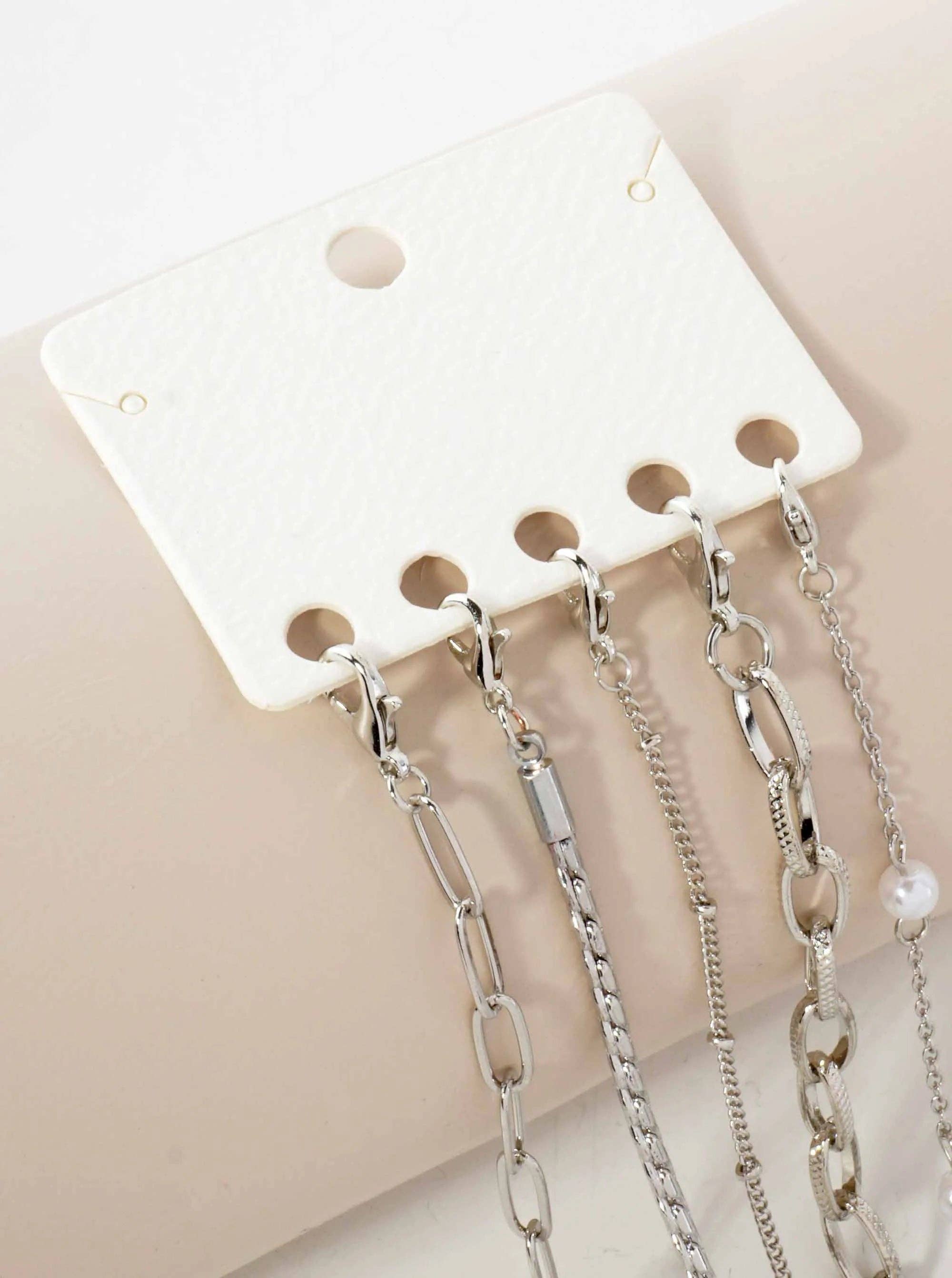 5-Piece Layered Stackable Chain Bracelet Set AB1522