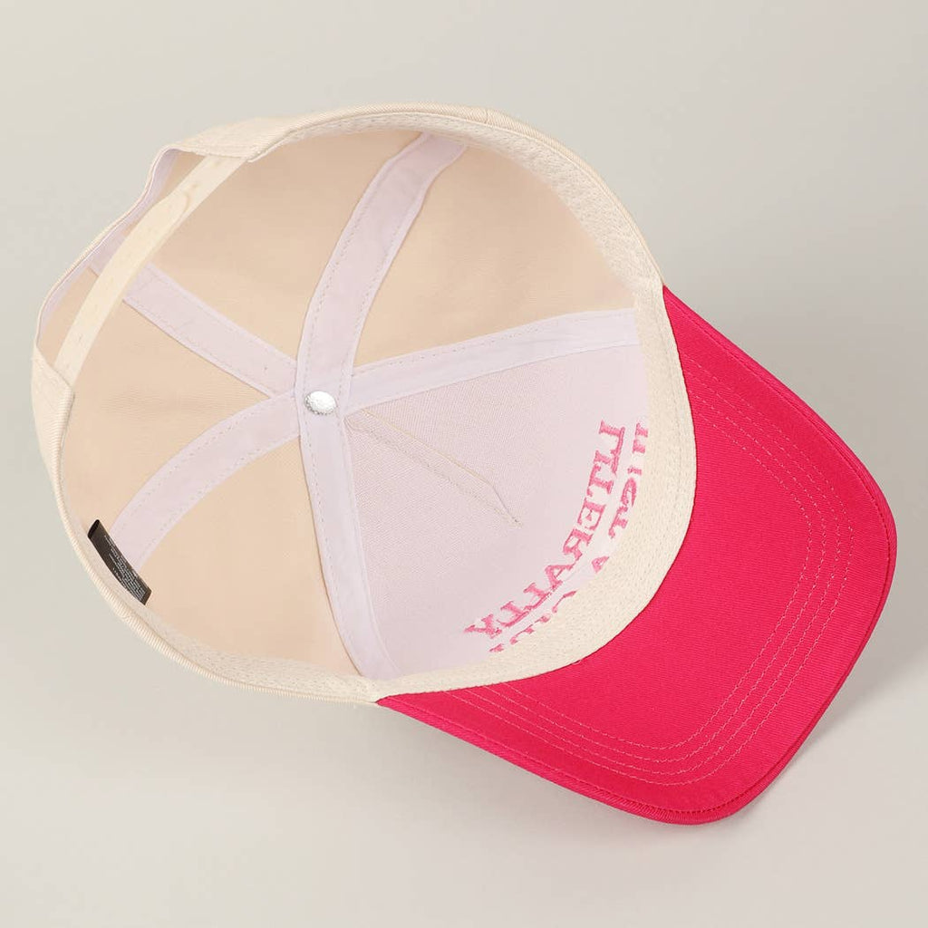 Literally Just A Girl Embroidery Two Tone Trucker Hat