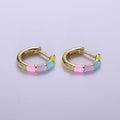 15mm Colorful Enamel Pastel Huggie Earring