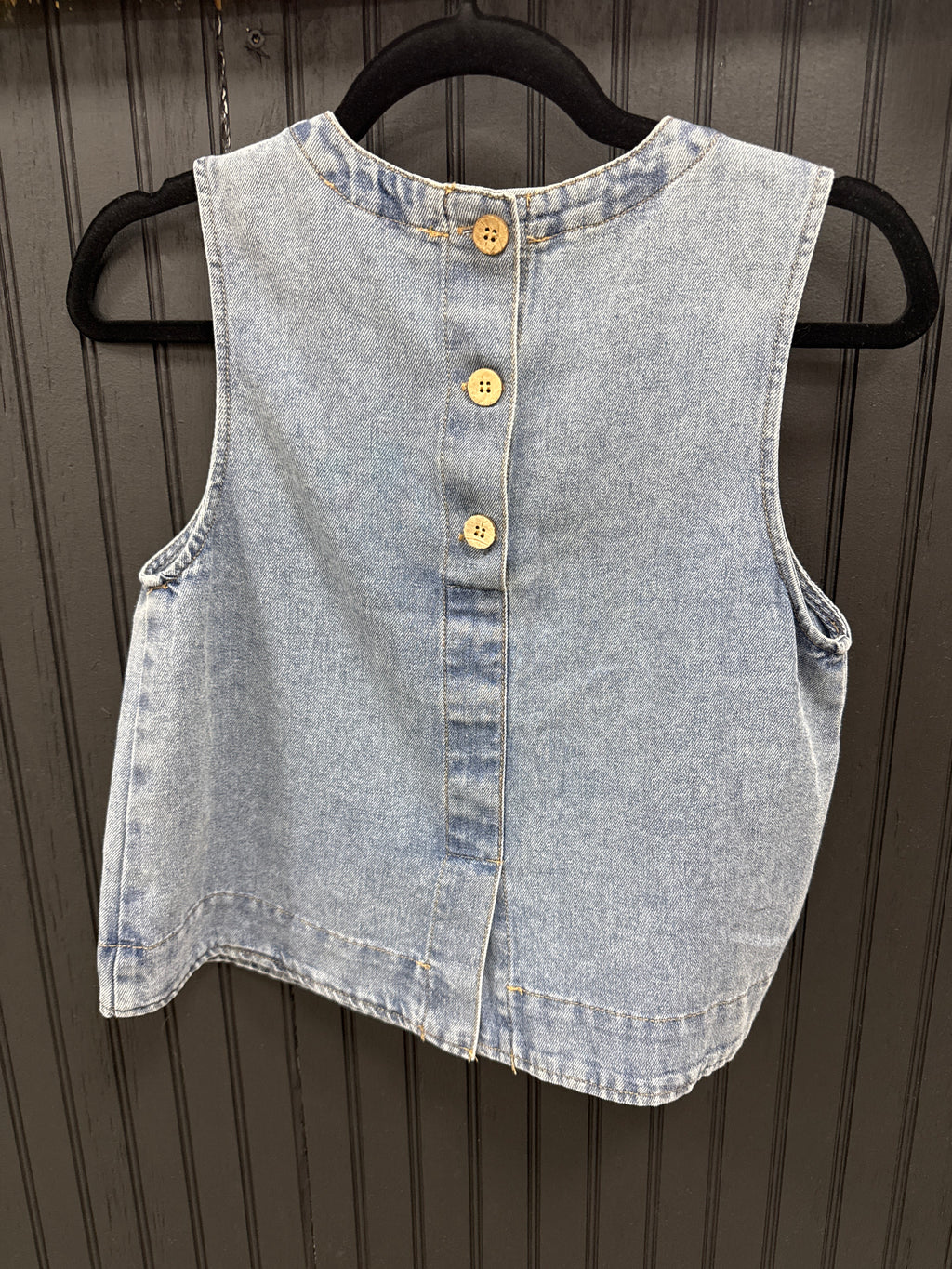 Heather Round Neck Denim Top