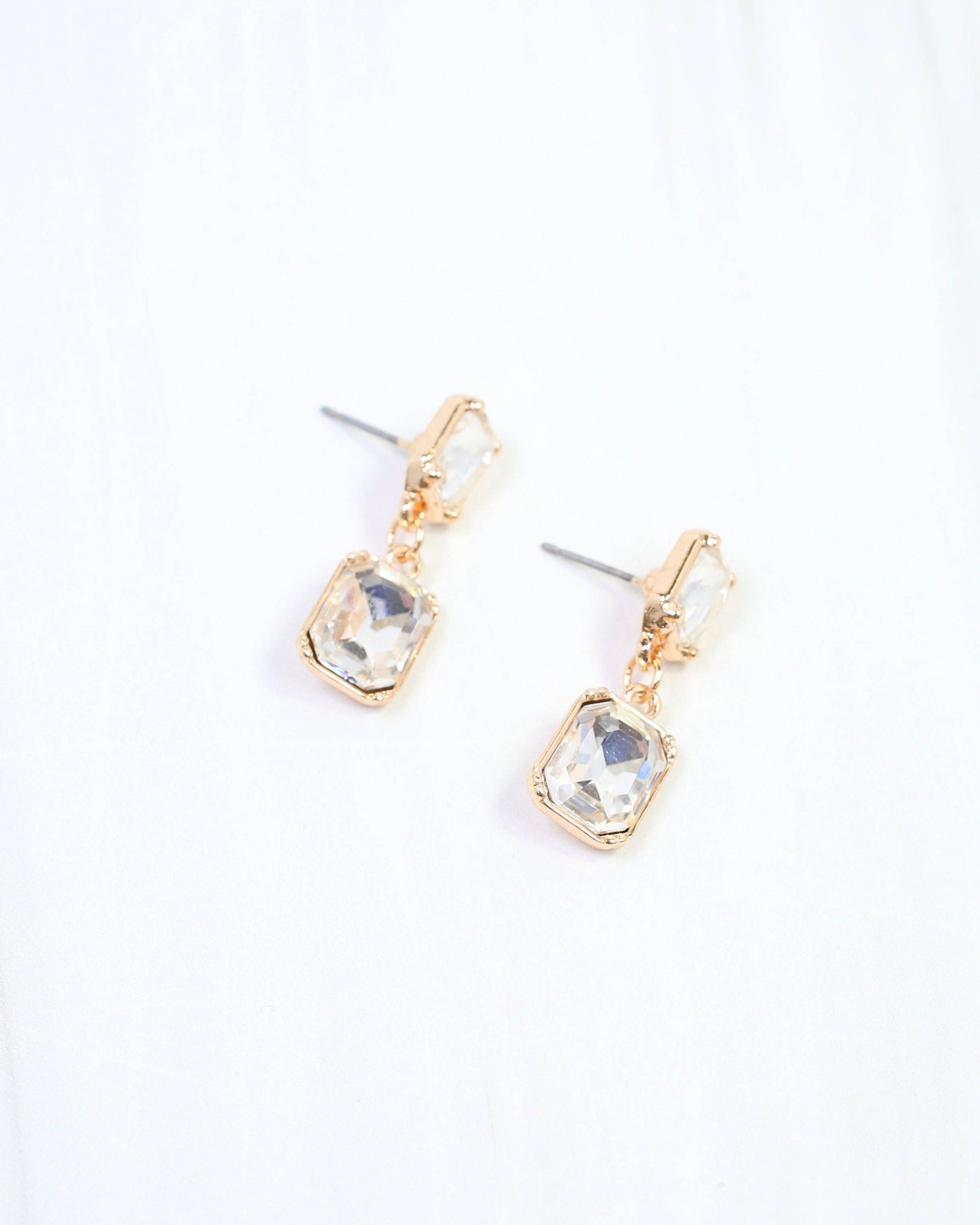 Chloe Crystal Drop Earring Gold