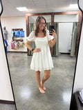 Cream Tate Square Neck Mini