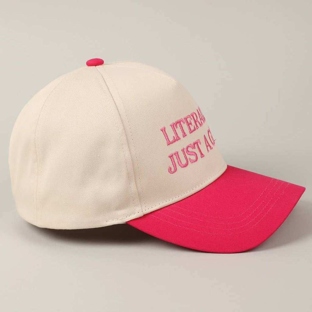 Literally Just A Girl Embroidery Two Tone Trucker Hat