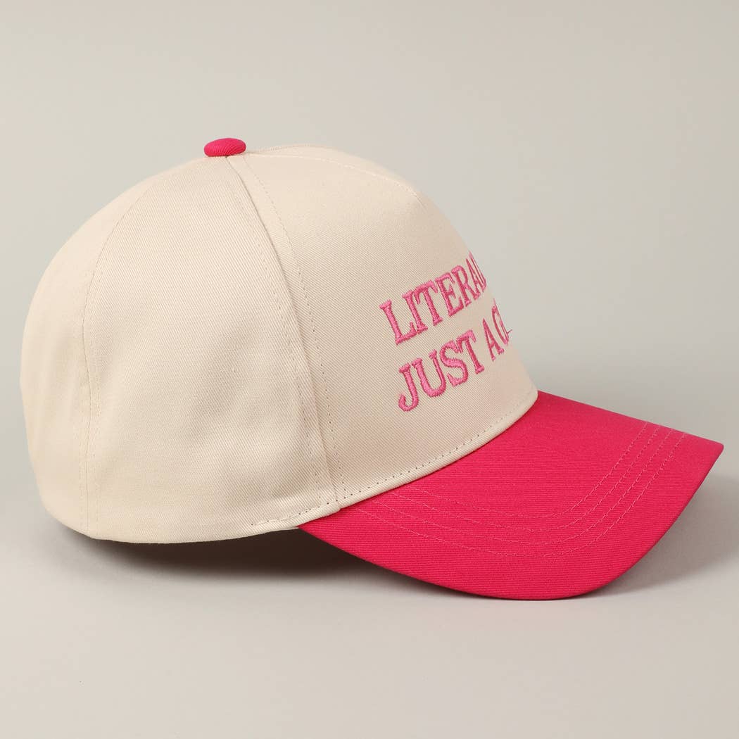 Literally Just A Girl Embroidery Two Tone Trucker Hat