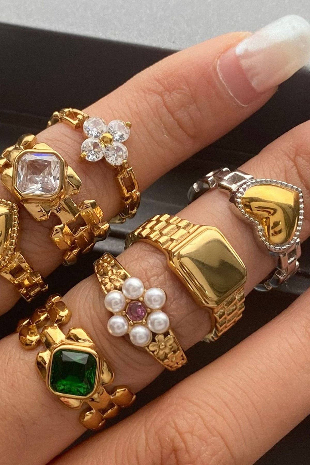 18K STAINLESS STEEL TARNISH FREE RINGS