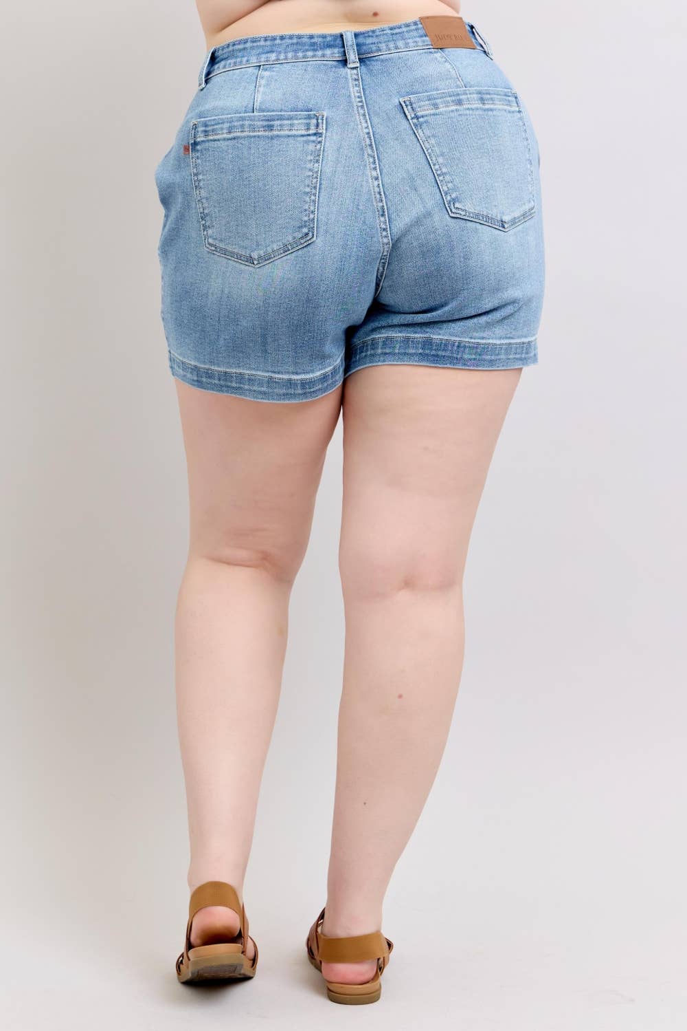Judy Blue High Waist Denim Trouser Shorts - Plus Size
