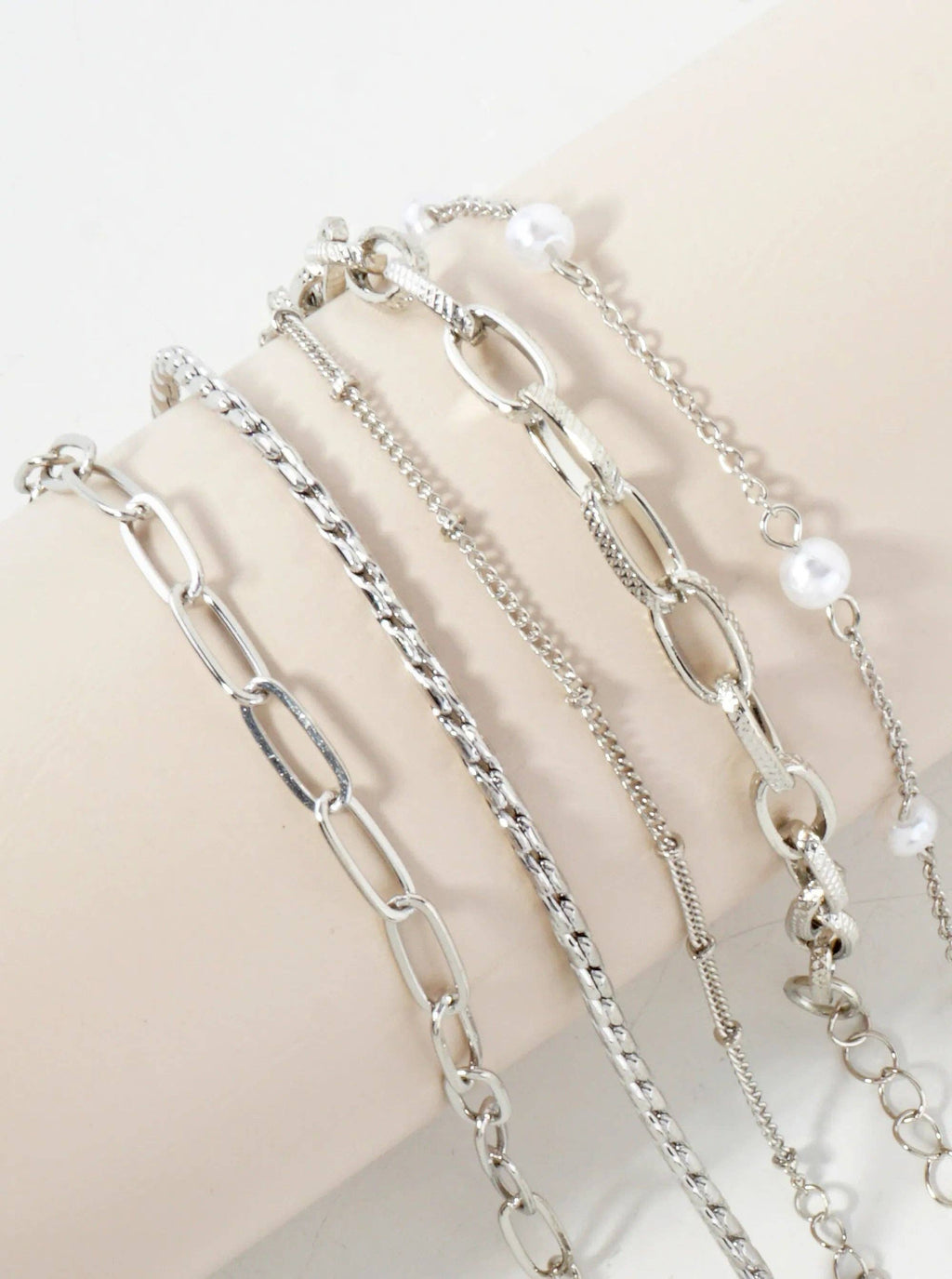 5-Piece Layered Stackable Chain Bracelet Set AB1522