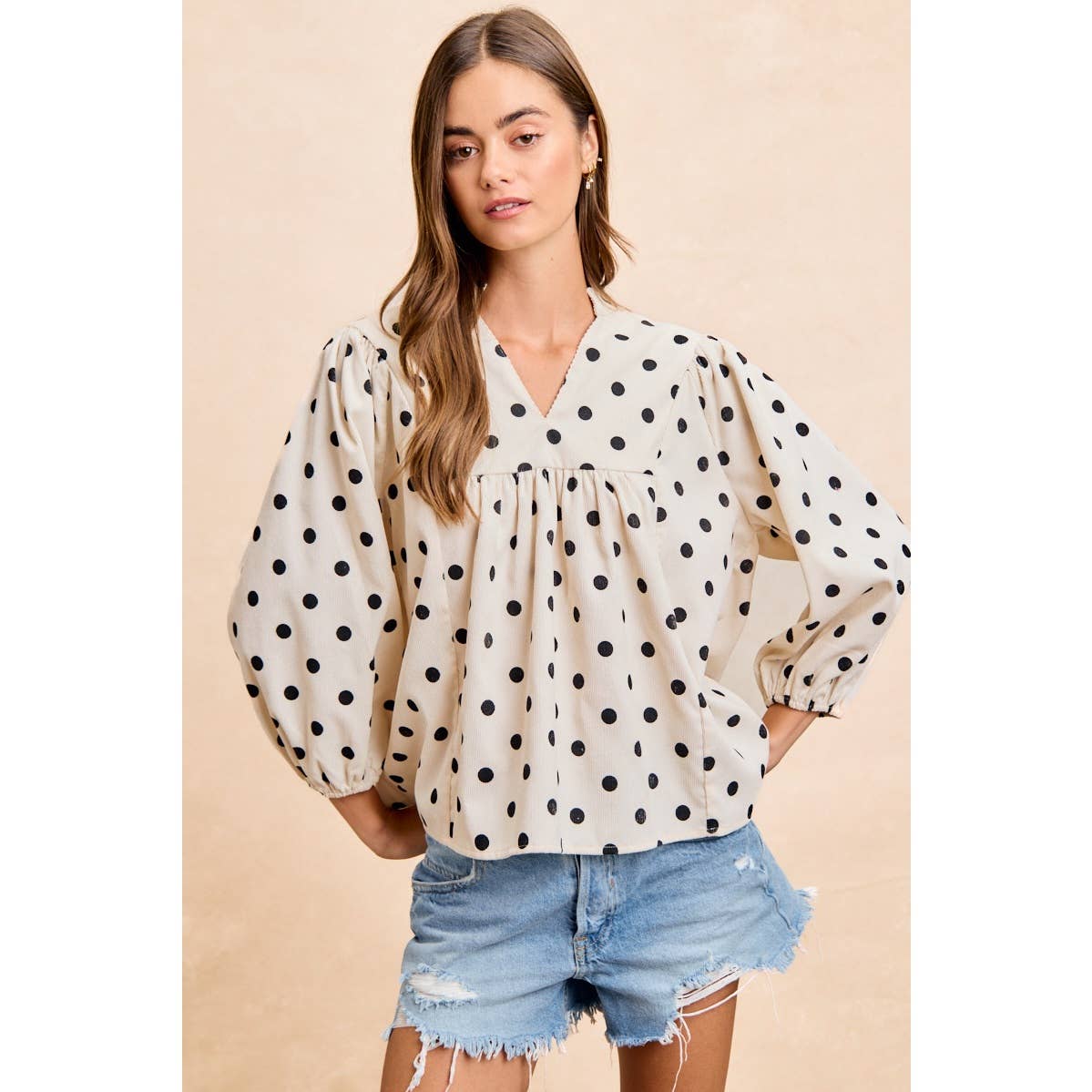 POLKA DOT CORDUROY TOP