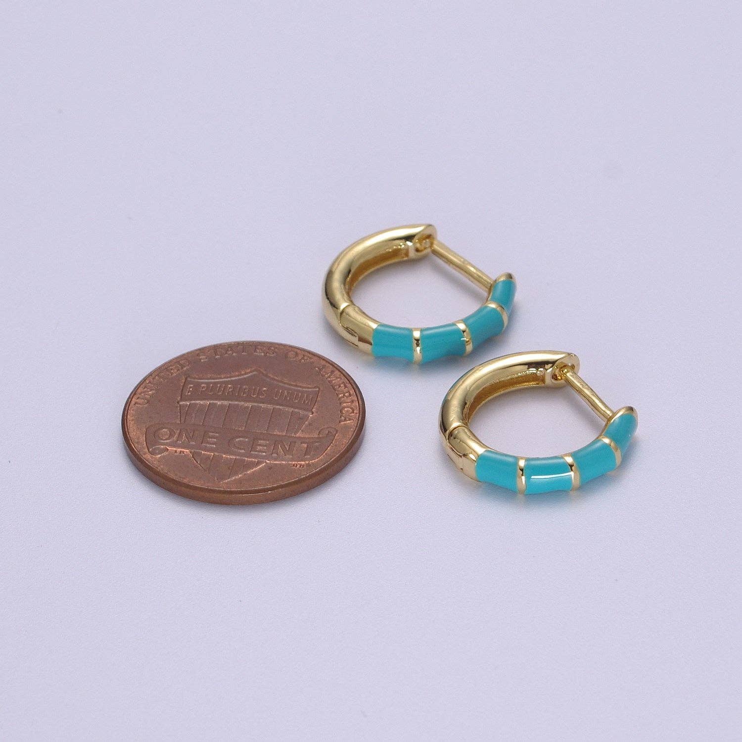 15mm Colorful Enamel Pastel Huggie Earring T164~T174