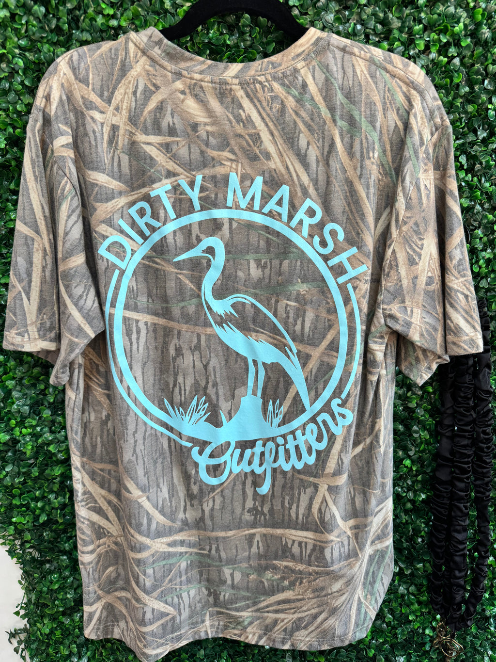 Dirty Marsh Teal Bird Camo Tee
