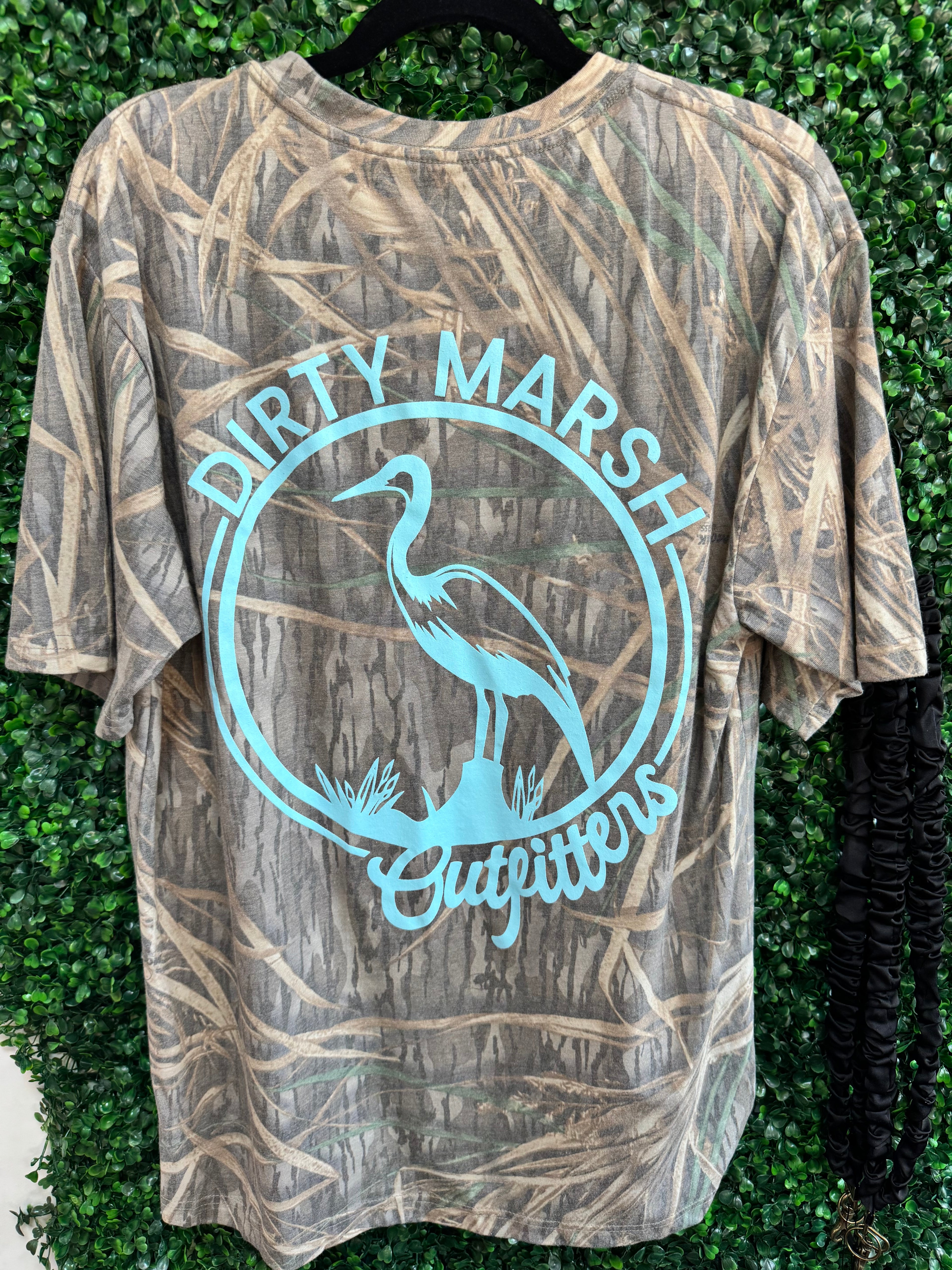 Dirty Marsh Teal Bird Camo Tee