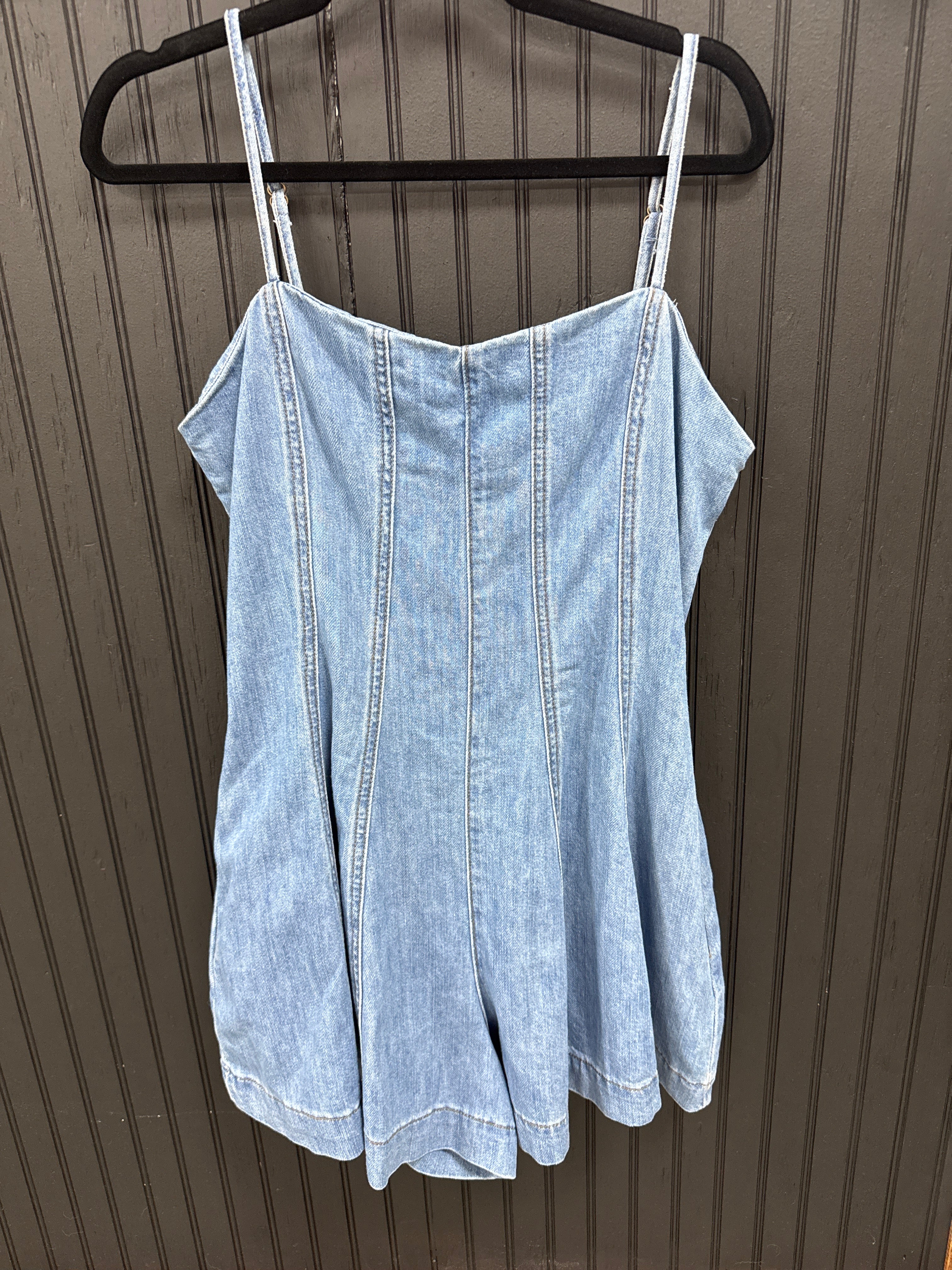 Paneled Washed Denim Dress