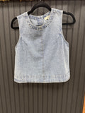 Heather Round Neck Denim Top