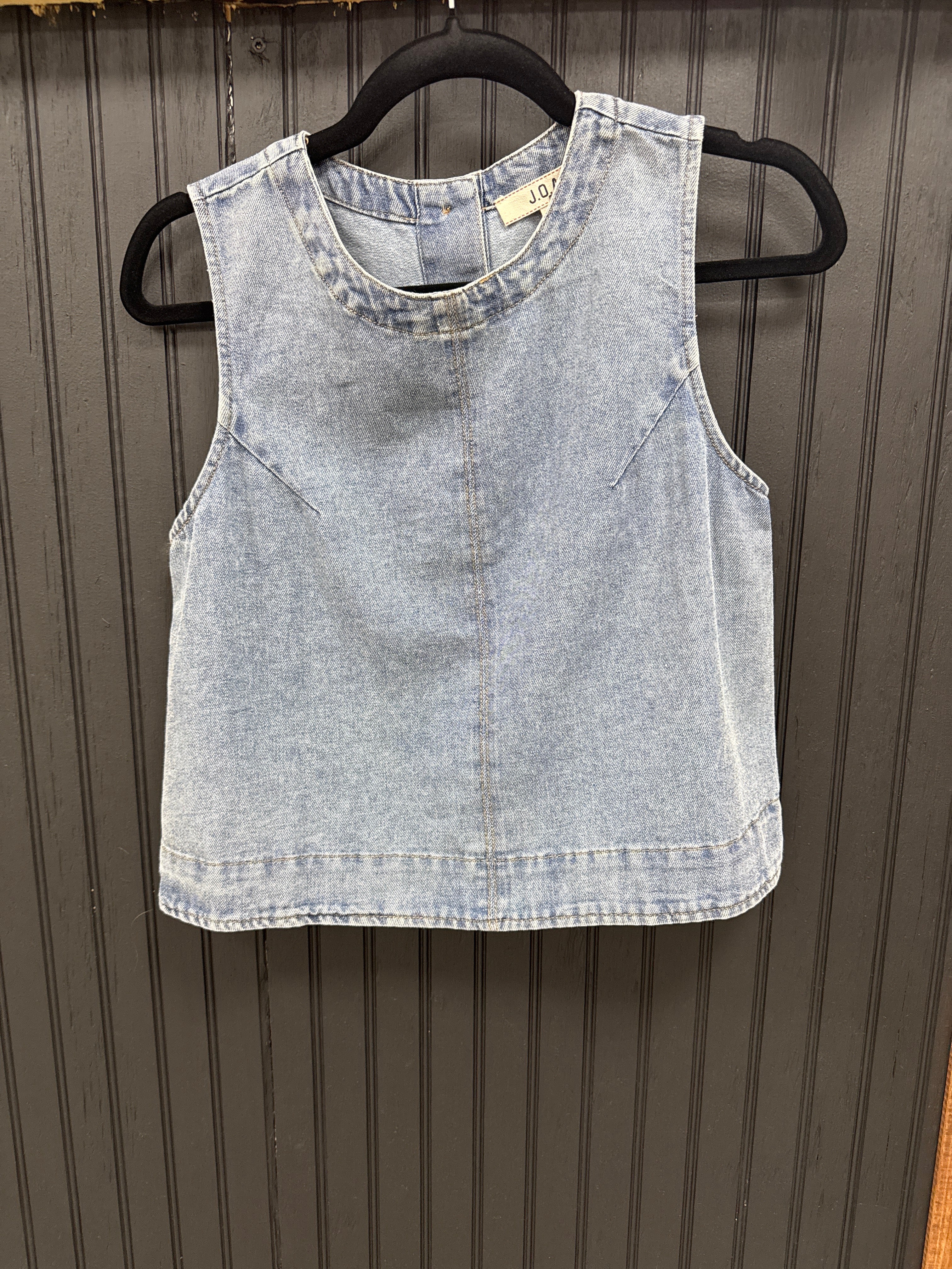 Heather Round Neck Denim Top