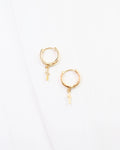 Scarsdale Cross Huggie Earring WR Gold