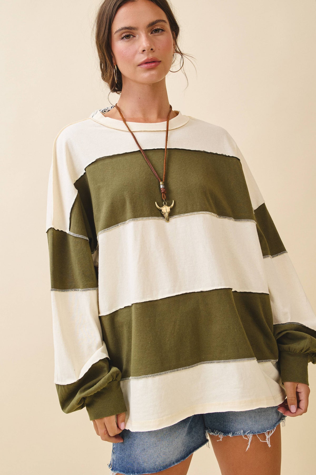 Butter/Olive Long Sleeve Shirt