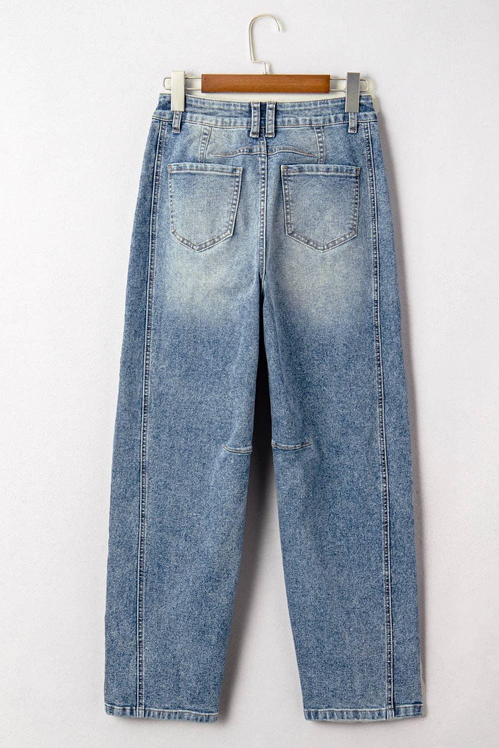 Dusk Blue Vintage Washed Seam Detail Shift Jeans