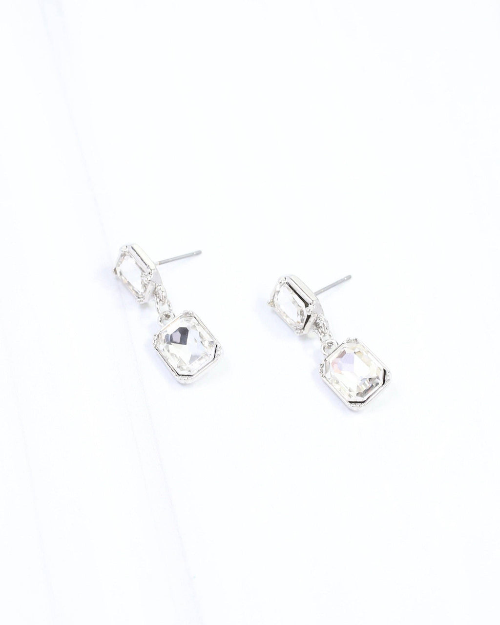 Chloe Crystal Drop Earring Silver