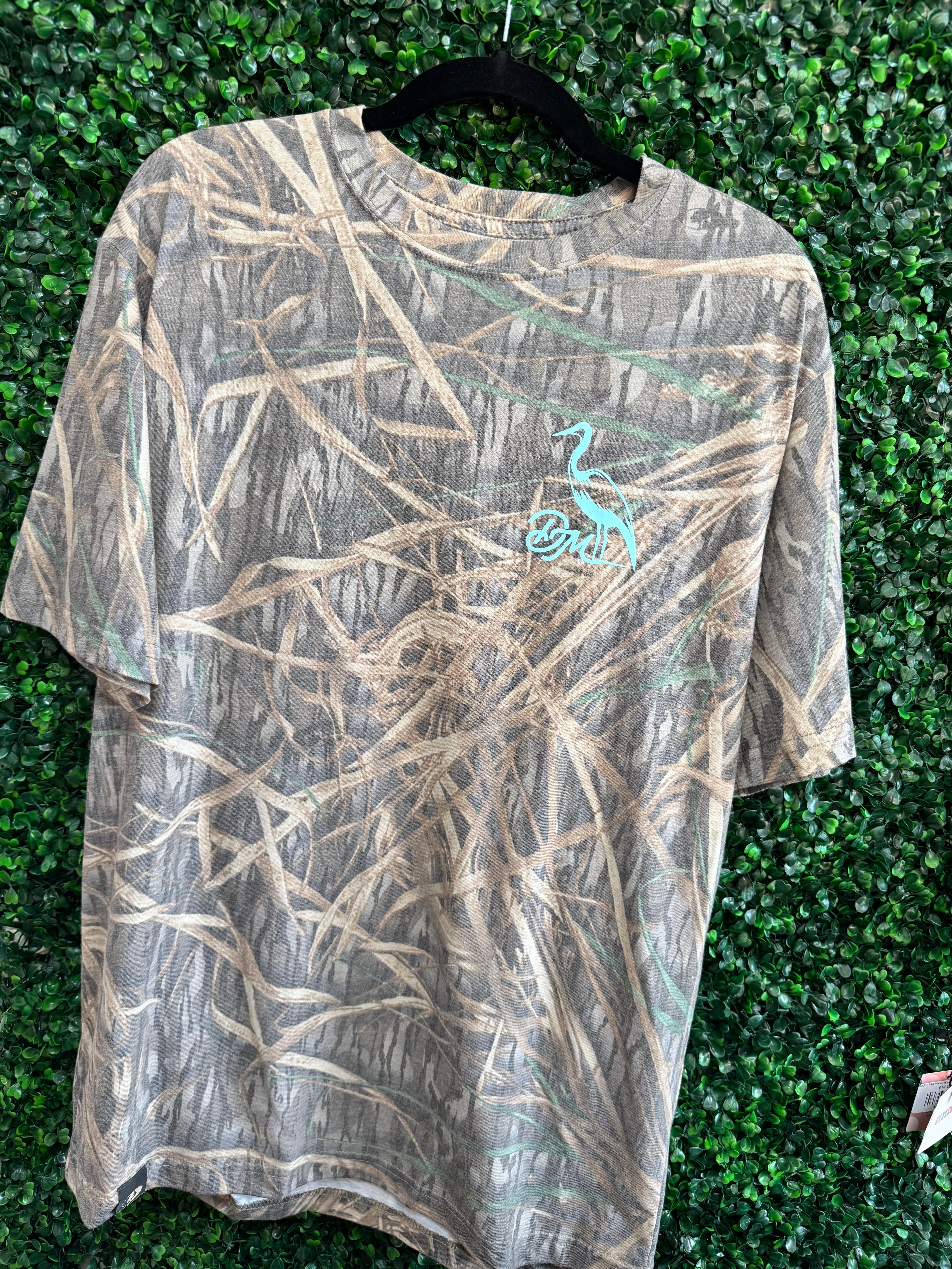 Dirty Marsh Teal Bird Camo Tee