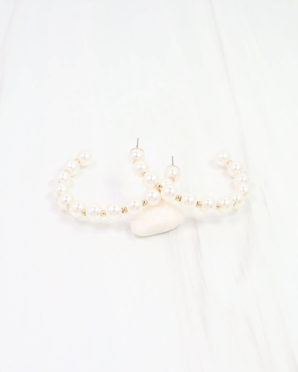 Moore Pearl Hoop Earring Gold