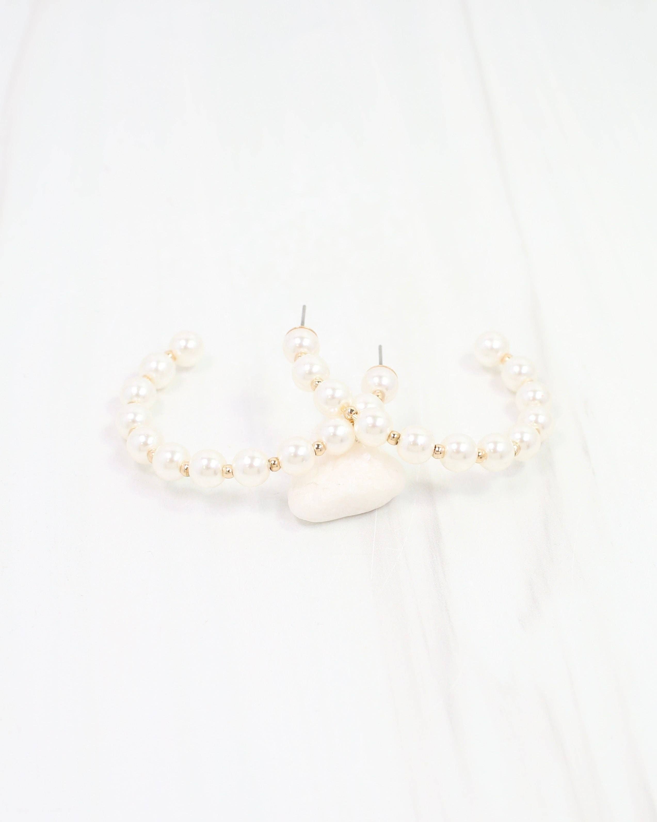 Moore Pearl Hoop Earring Gold