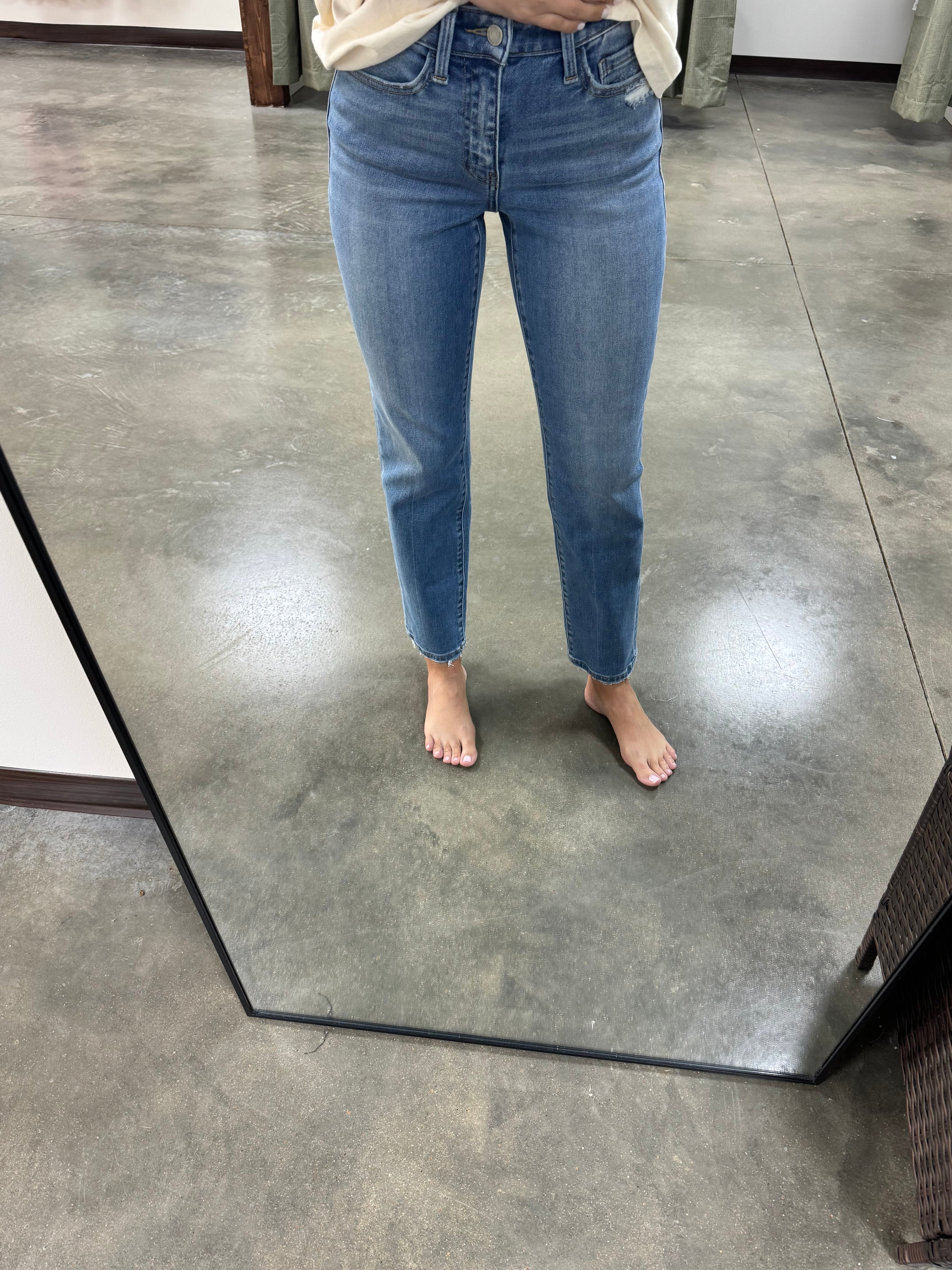 High Rise Tapered Straight Jeans