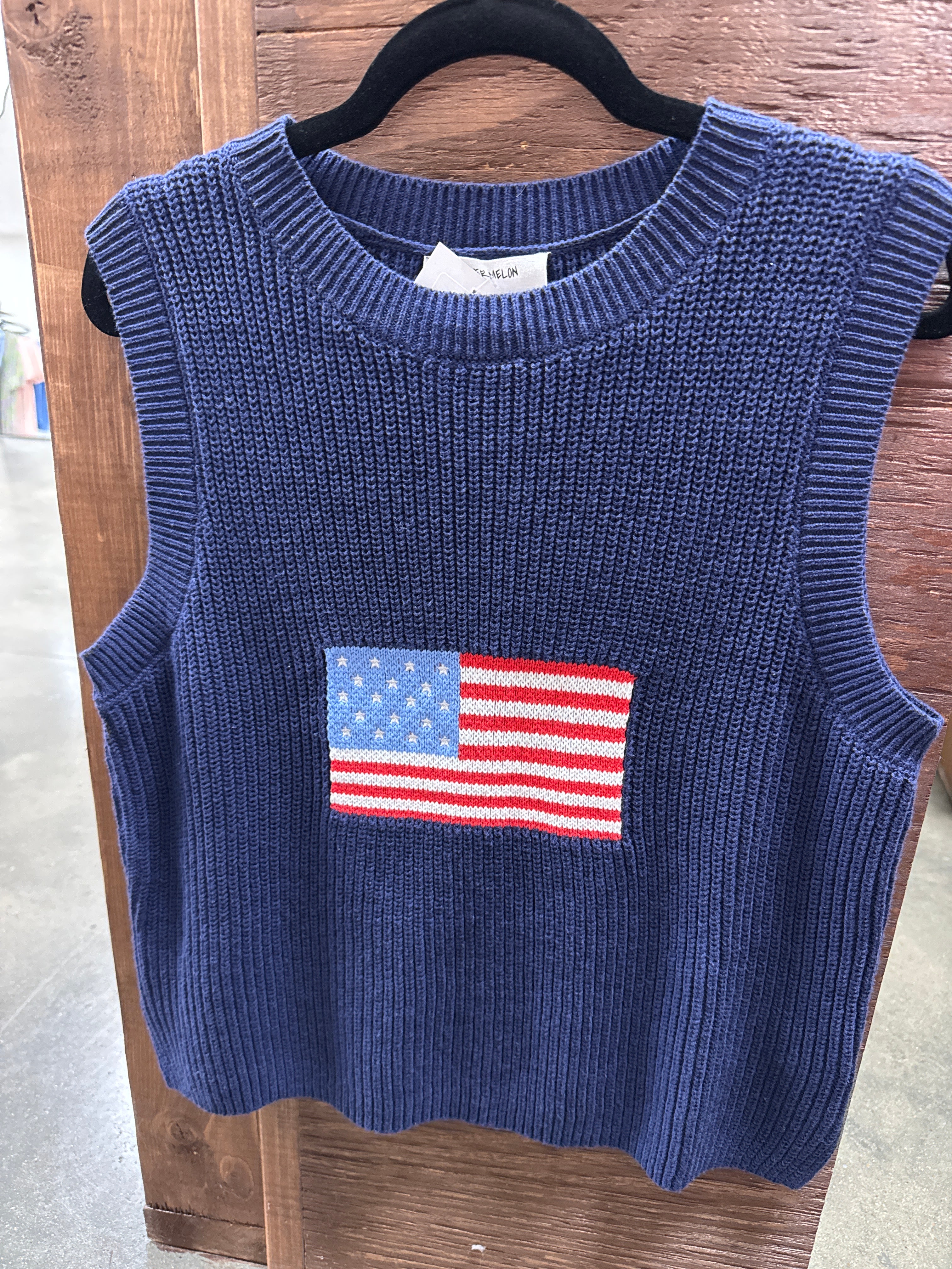 Flag Printed Knitter Sleeveless