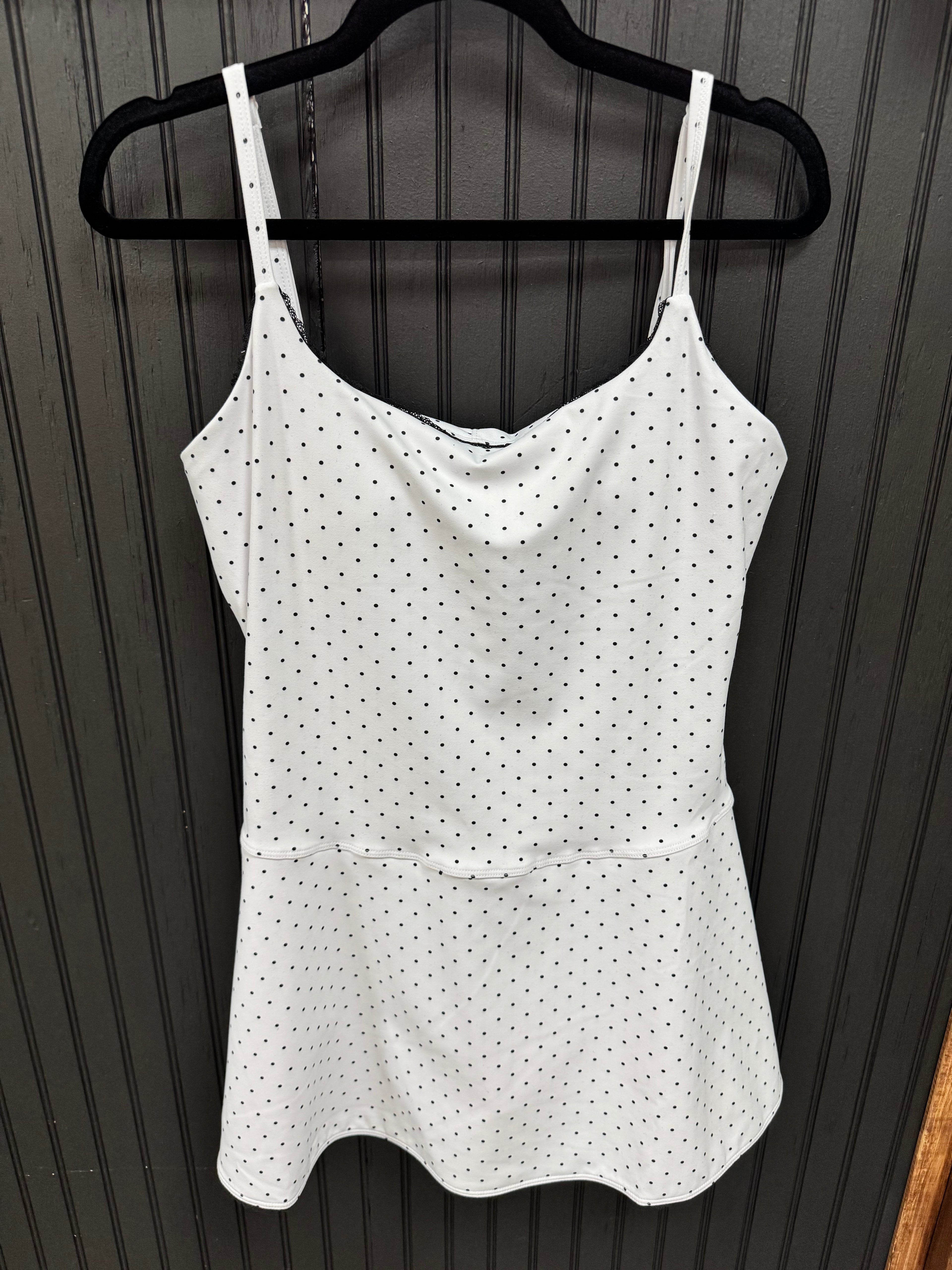 White Polka Dot Fitness Outfit