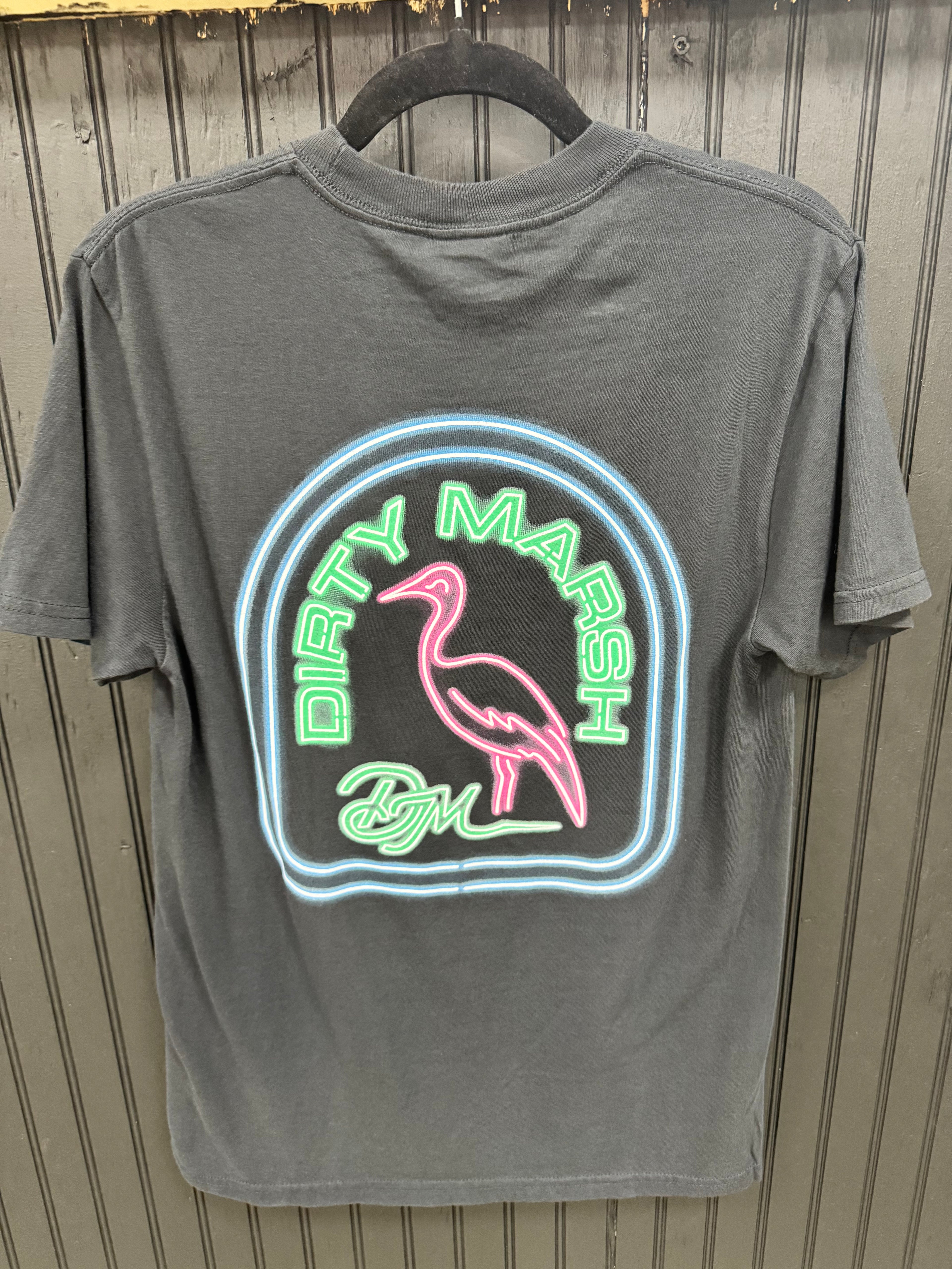 Dirty Marsh Neon Nights Heron Tee