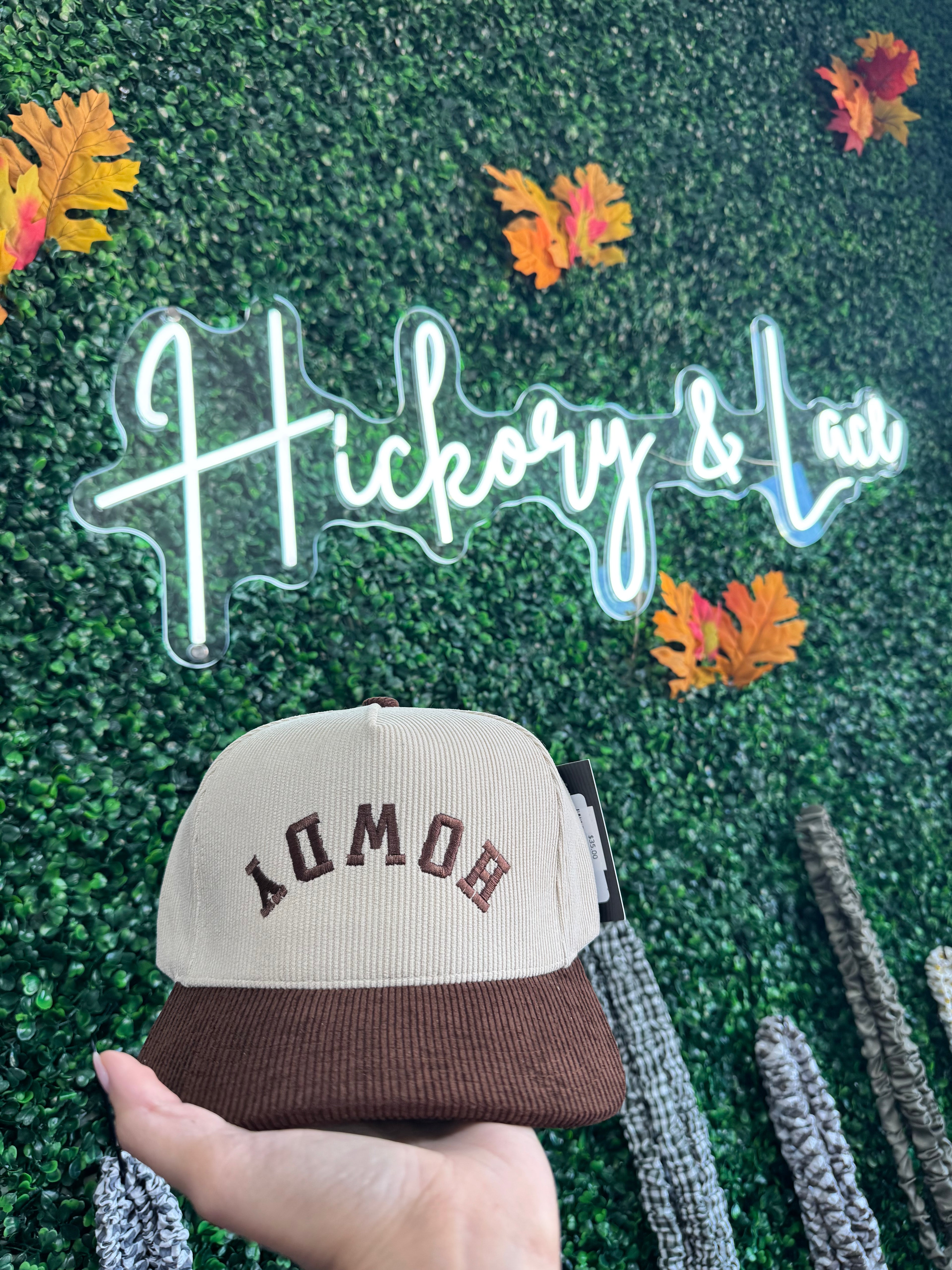 2-Tone Corduroy Hat Howdy- Brown/Beige